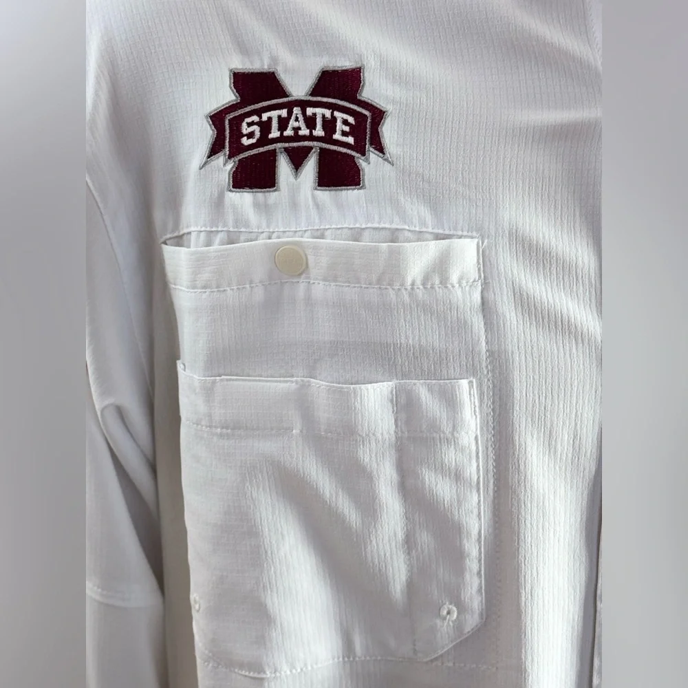 Columbia PFG Mississippi State Bulldogs Soft Long Sleeve Shirt, Men's Size Med. - Picture 3 of 16
